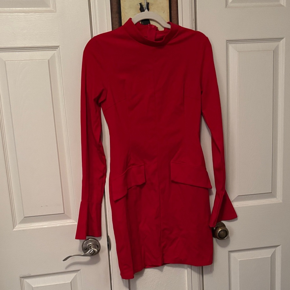 Amazon Vibrant Red Long Sleeve Dress